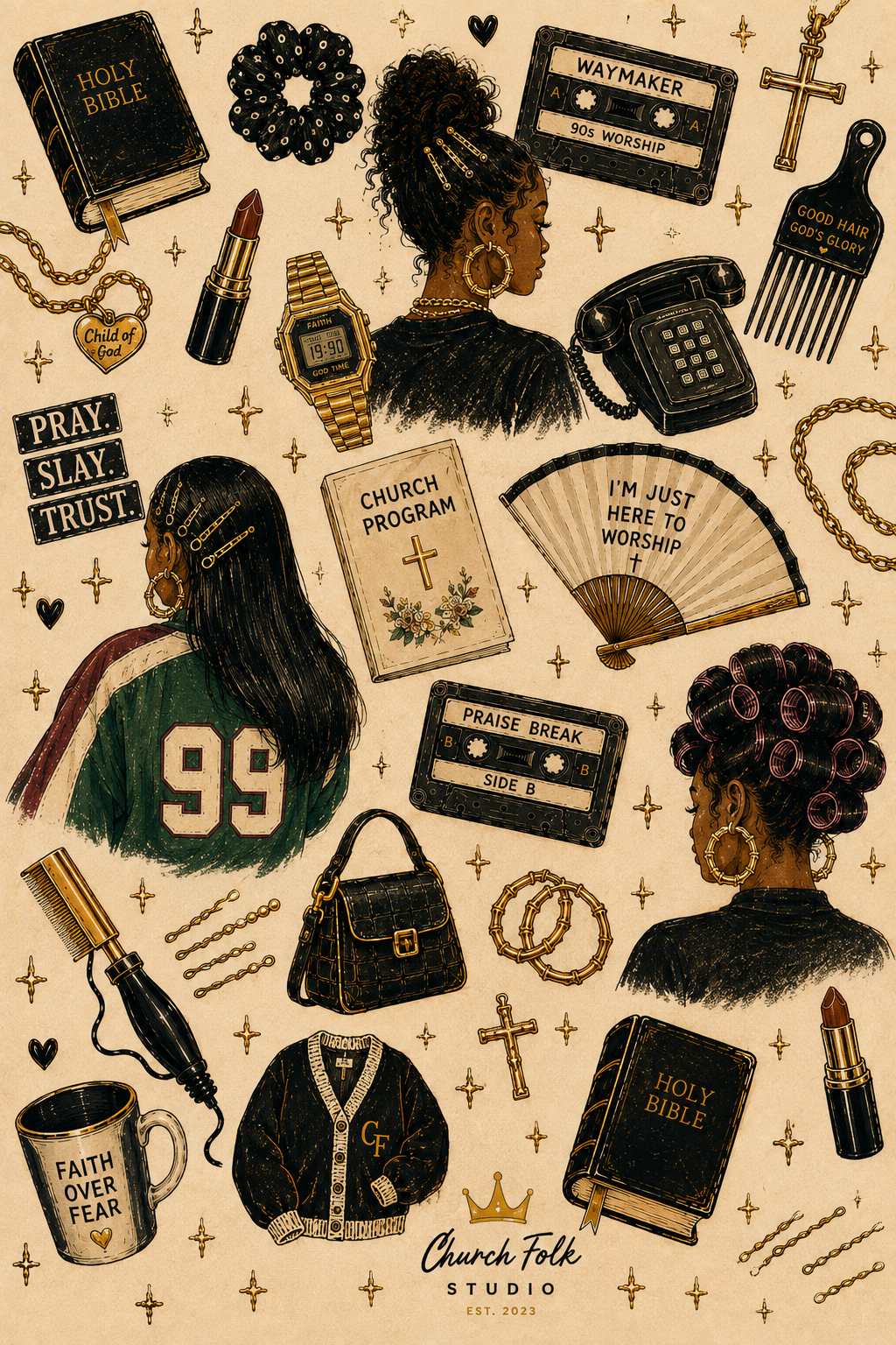 Church Girl Archives Vol. 01 The 90s lined notebook back cover by Church Folk Studio