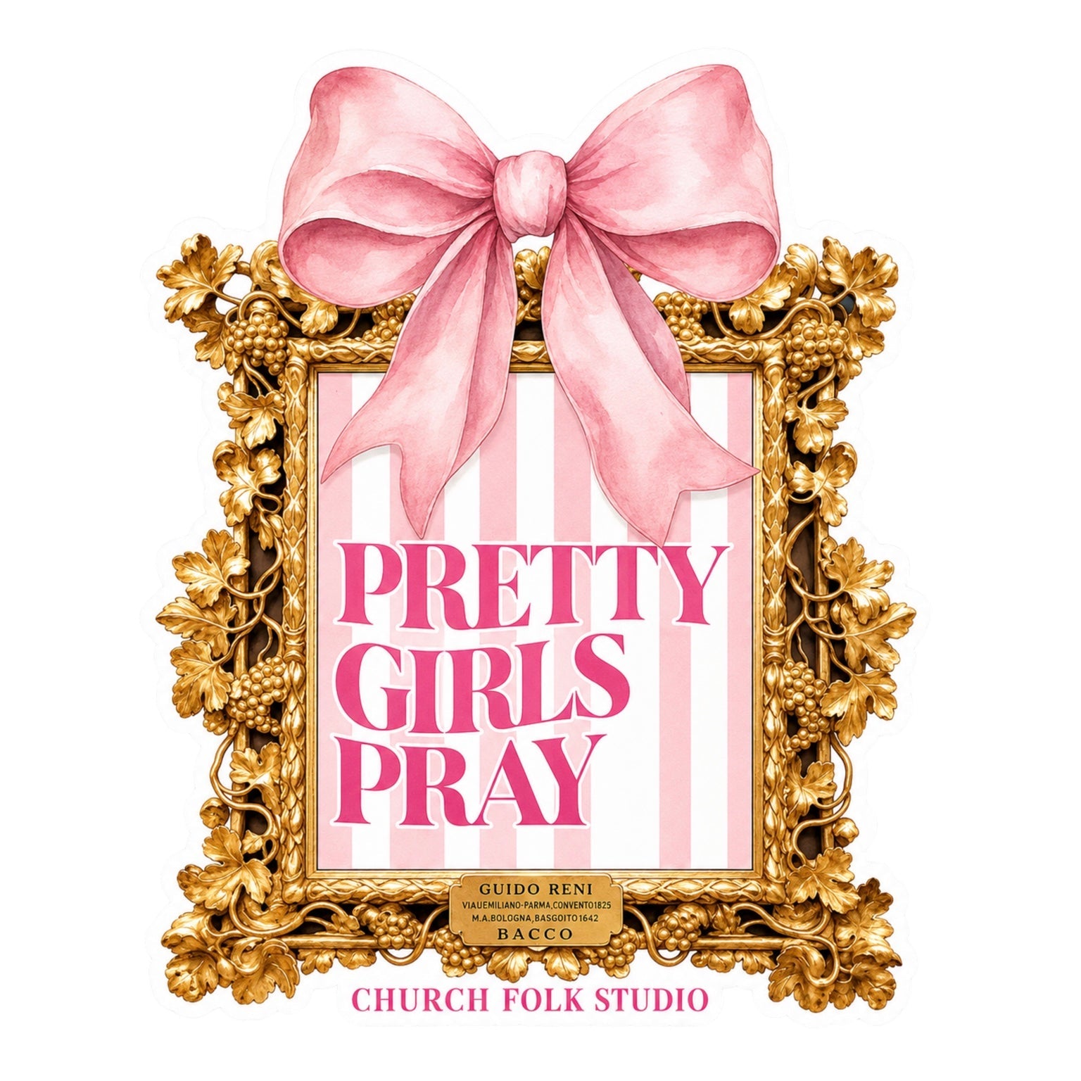 Pretty Girls Pray sticker included in the Church Girl Sticker Pack