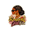 Kingdom Girl Era sticker featuring a stylish Black woman with gold accessories, sunglasses, and crown and cross details