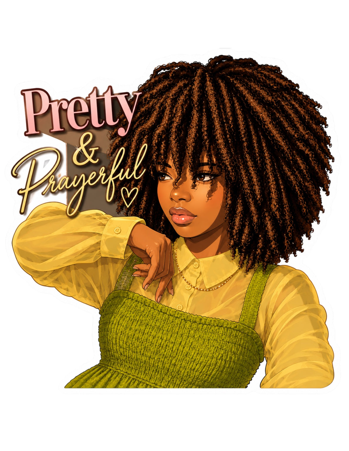 Pretty and Prayerful sticker included in the Church Girl Sticker Pack